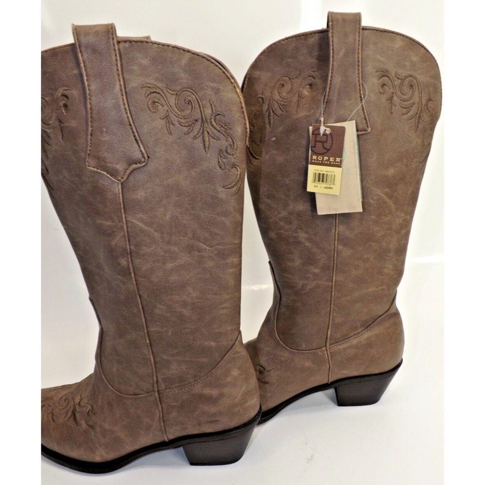 Roper 🐎Brooklin Floral Embroidered Fashion Western Boot- Ladies size 9.5  *NEW* - Picture 7 of 13